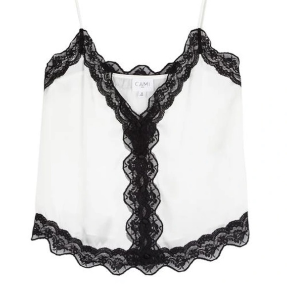 $170 CAMI NYC Knox Button-front Silk Camisole in White - Picture 2 of 2